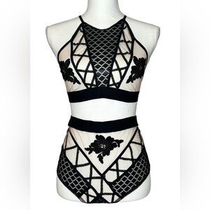 For Love And Lemons Delilah Small Halter Bra & Extra Small Brief Panty Set